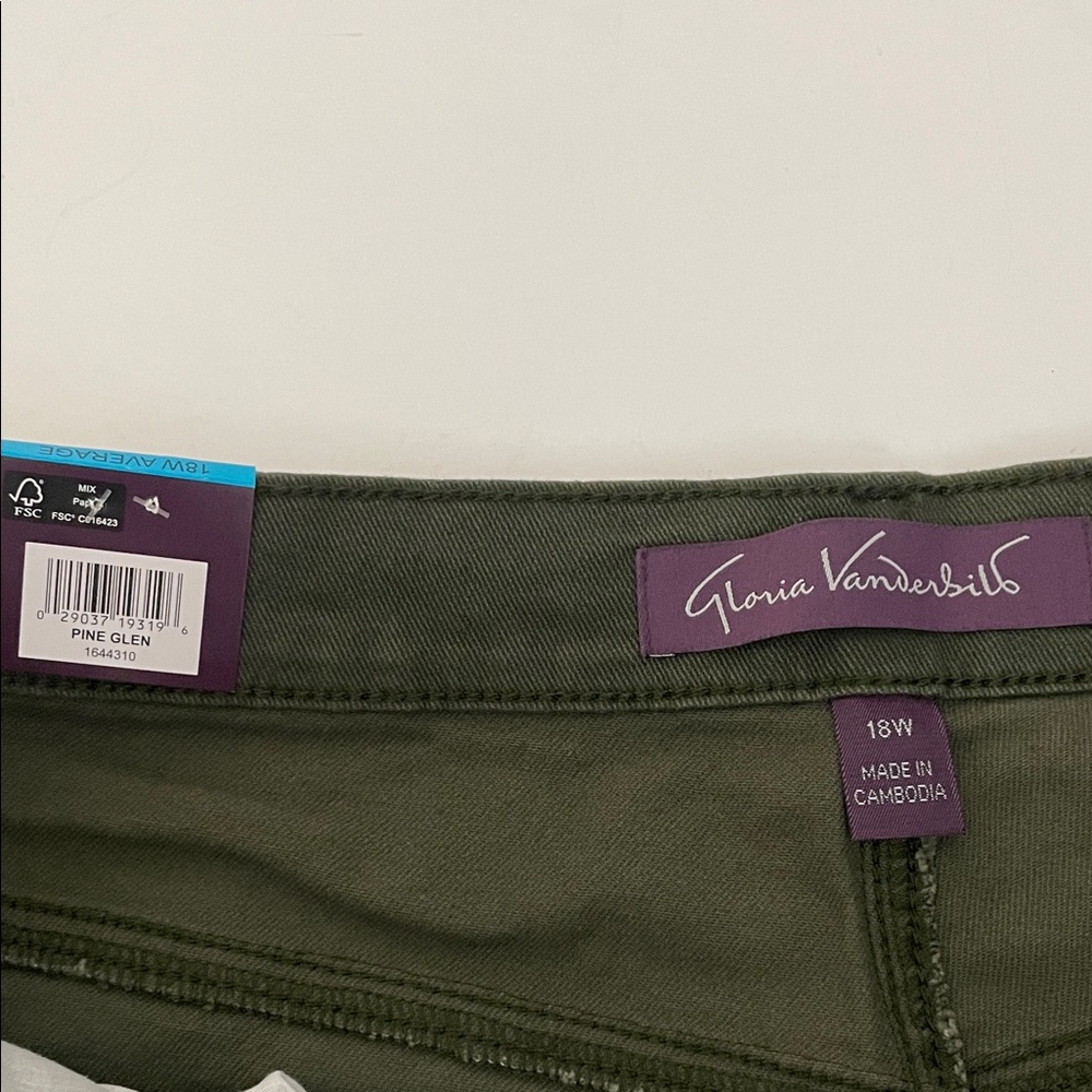 Gloria Vanderbilt Women Original Slimming Jean Amanda Size 18W Pine/Glen /Z5 - Picture 10 of 10